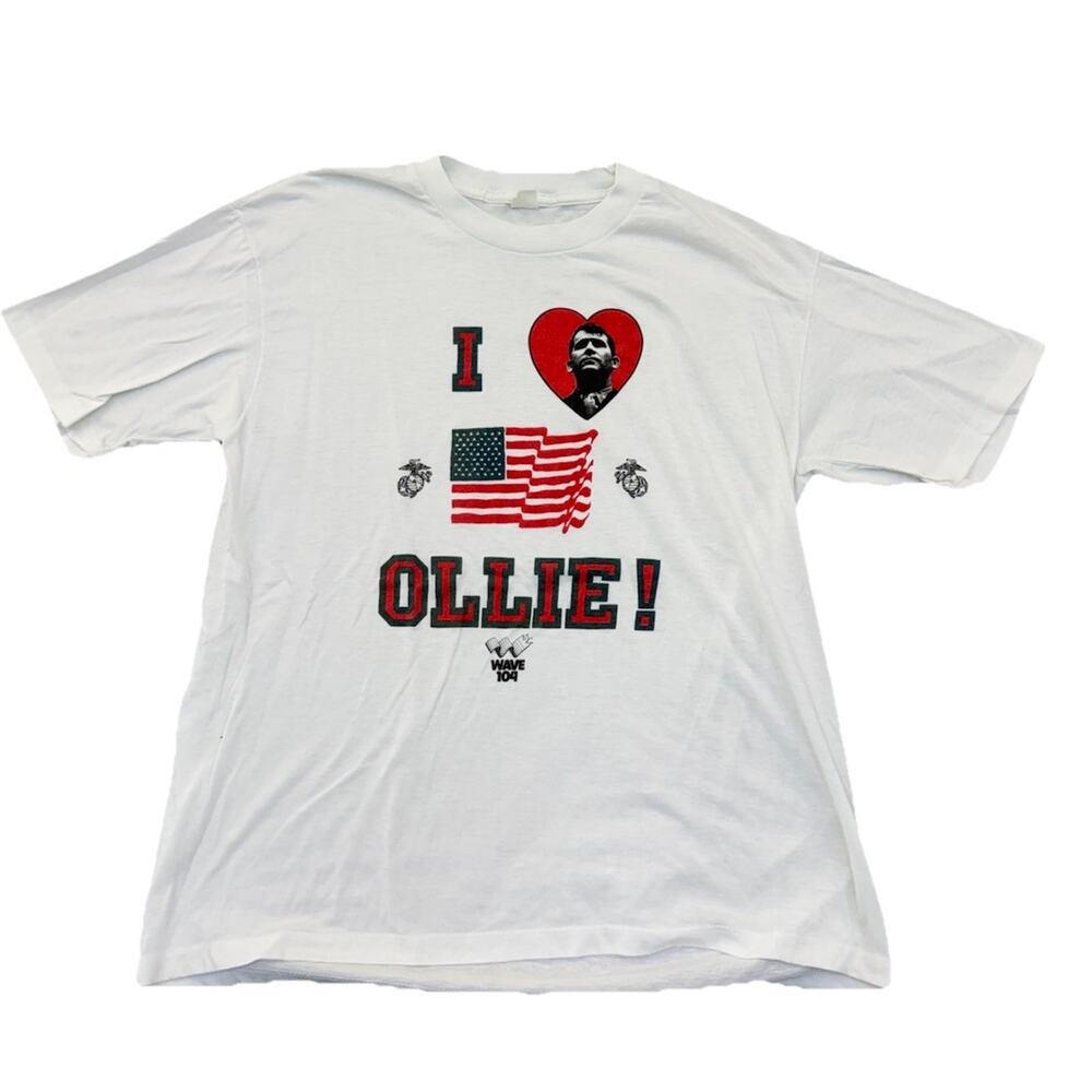 Vintage OLLIE NORTH FOR PRESIDENT T-Shirt 1980s political single stitch History